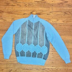 Wool and leather vintage sweater